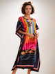 Vestido Estampado Kaftan Flores