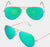 Óculos de Sol Feminino Aviador Verde Espelhado