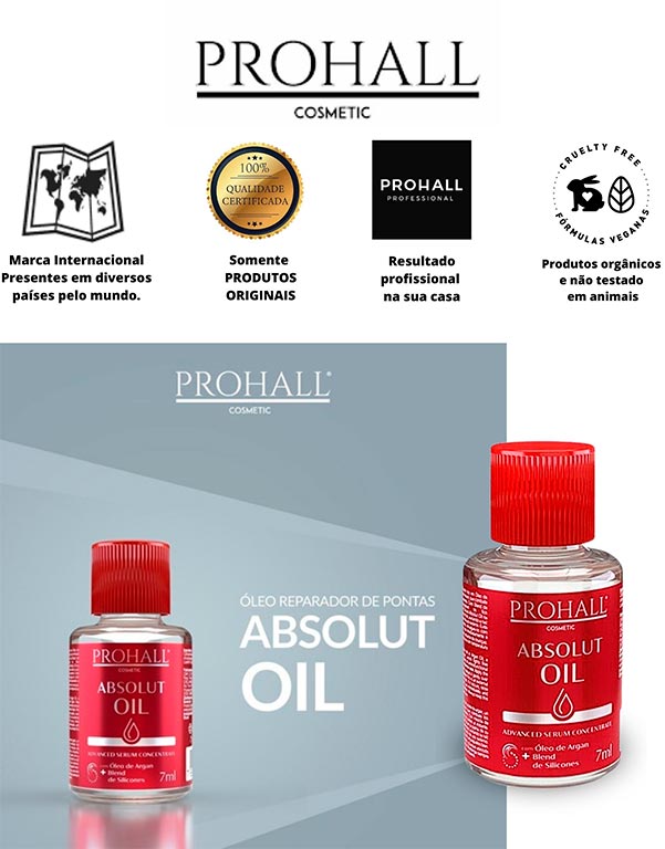 Reparador de Pontas Sérum Absolut Oil Prohall 7ml