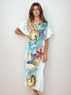 Vestido Estampado Kaftan Expressões Duo Kaftan marejar