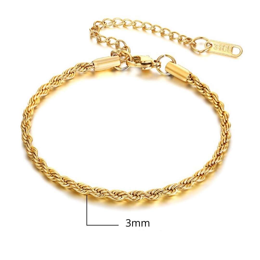Pulseira Trançada de Aço Inoxidável