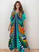 Vestido Estampado Kaftan Expressões Duo Kaftan asas vivas verde
