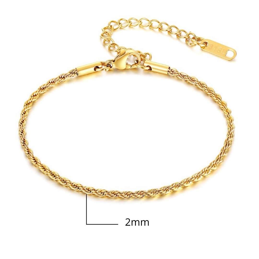 Pulseira Trançada de Aço Inoxidável