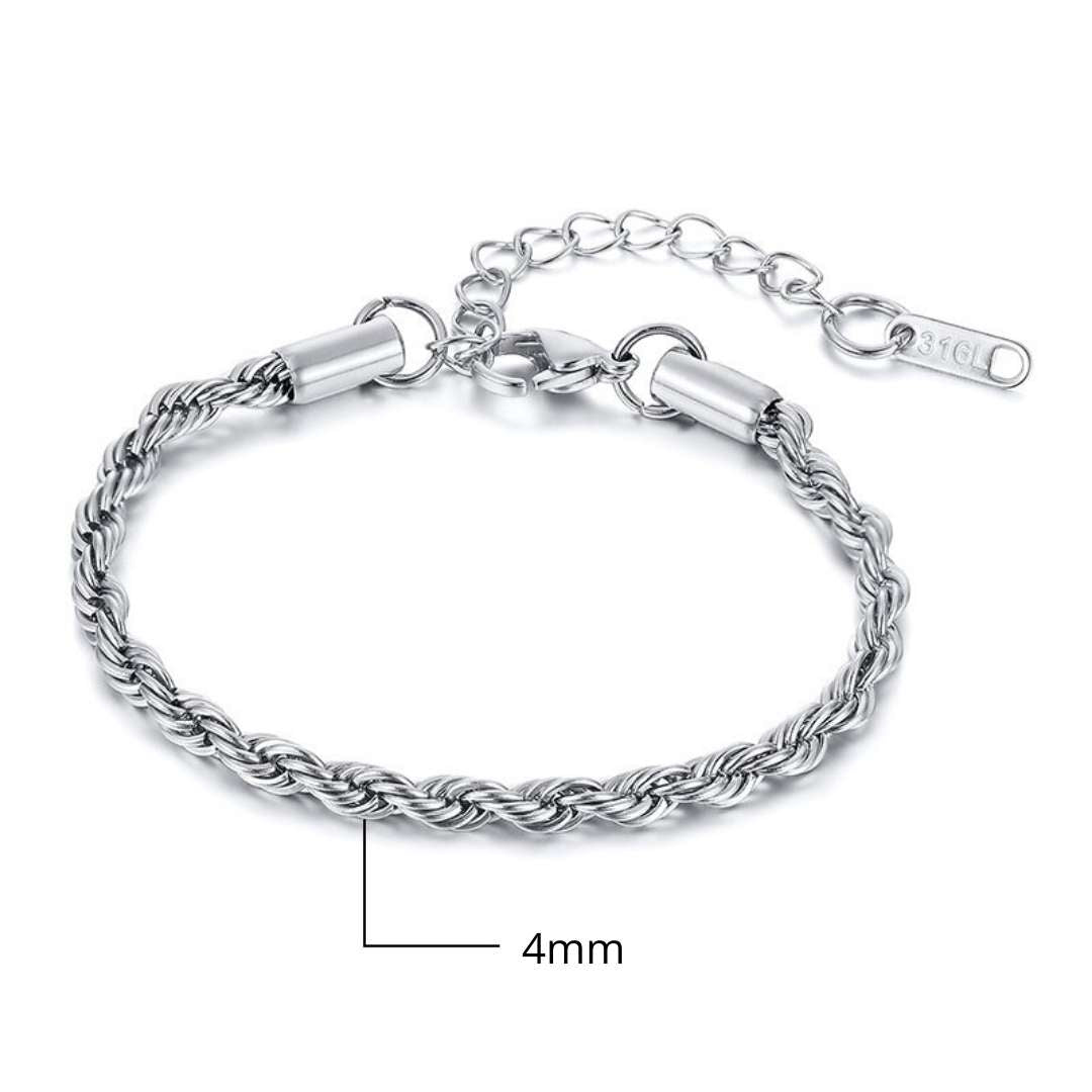 Pulseira Trançada de Aço Inoxidável