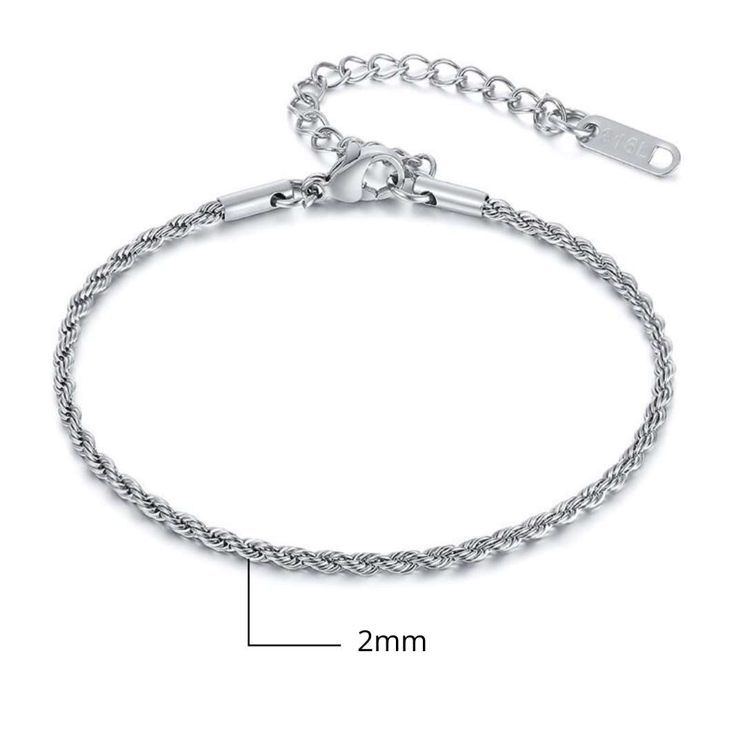 Pulseira Trançada de Aço Inoxidável