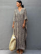 Vestido Estampado Kaftan Leoparda