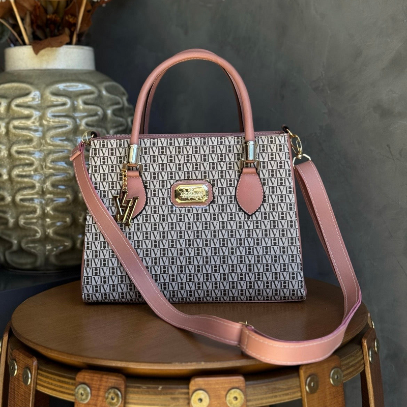 Bolsa Victor Hugo Monograma Tote - Pink