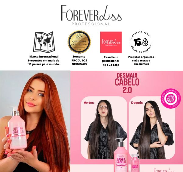 Desmaia Cabelo 2.0 Forever Liss Nova Fórmula Mais Potente 300g