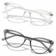 KIT Óculos Armação de Grau Transparente e Cinza Cristal