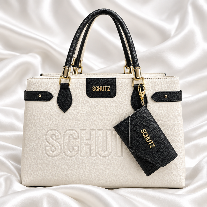 Bolsa Lisie Tote Schutz Couro Black com Carteira