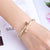 Pulseira De Aço Inoxidável Duplo Cristal Cabeça Prego