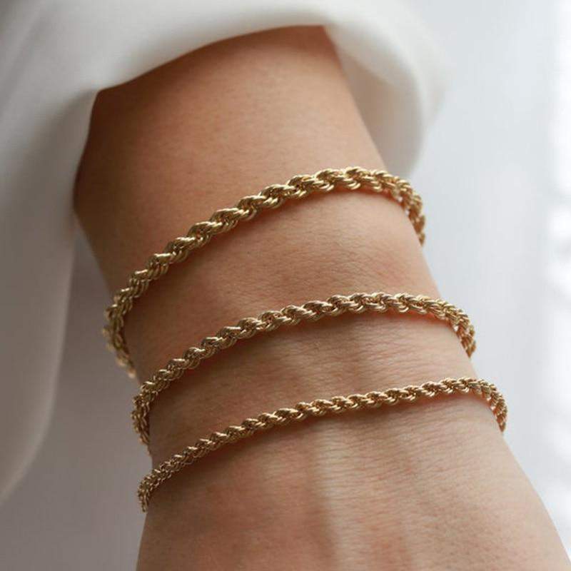 Pulseira Trançada de Aço Inoxidável