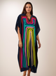 Vestido Estampado Kaftan Expressões Duo Kaftan arcos multicolor