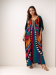 Vestido Estampado Kaftan Expressões Duo Kaftan borboleta tropical