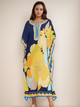 Vestido Estampado Kaftan Expressões Duo Kaftan flores amarelas
