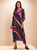 Vestido Estampado Kaftan Expressões Duo Kaftan listras diagonais multicolor