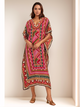 Vestido Estampado Kaftan Expressões Duo Kaftan tapeçaria rosa