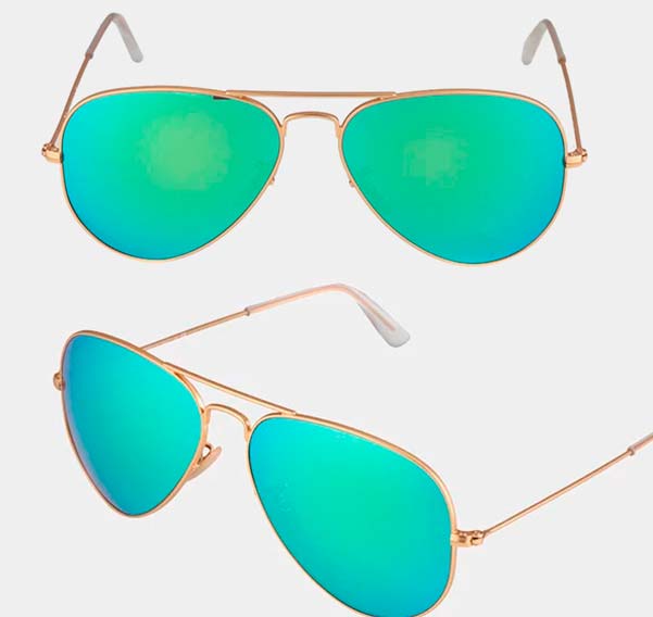 Óculos de Sol Feminino Aviador Verde Espelhado