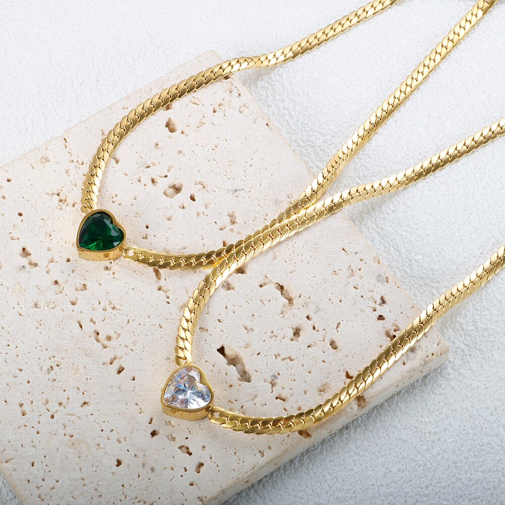 Colar e Pulseira Pedra de Coração
