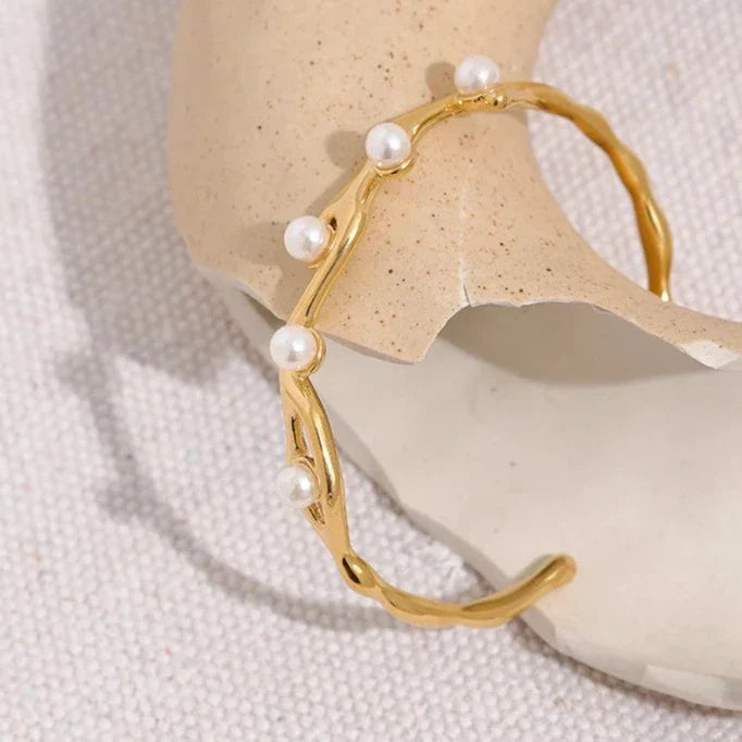 Bracelete Ramificado com Pérolas