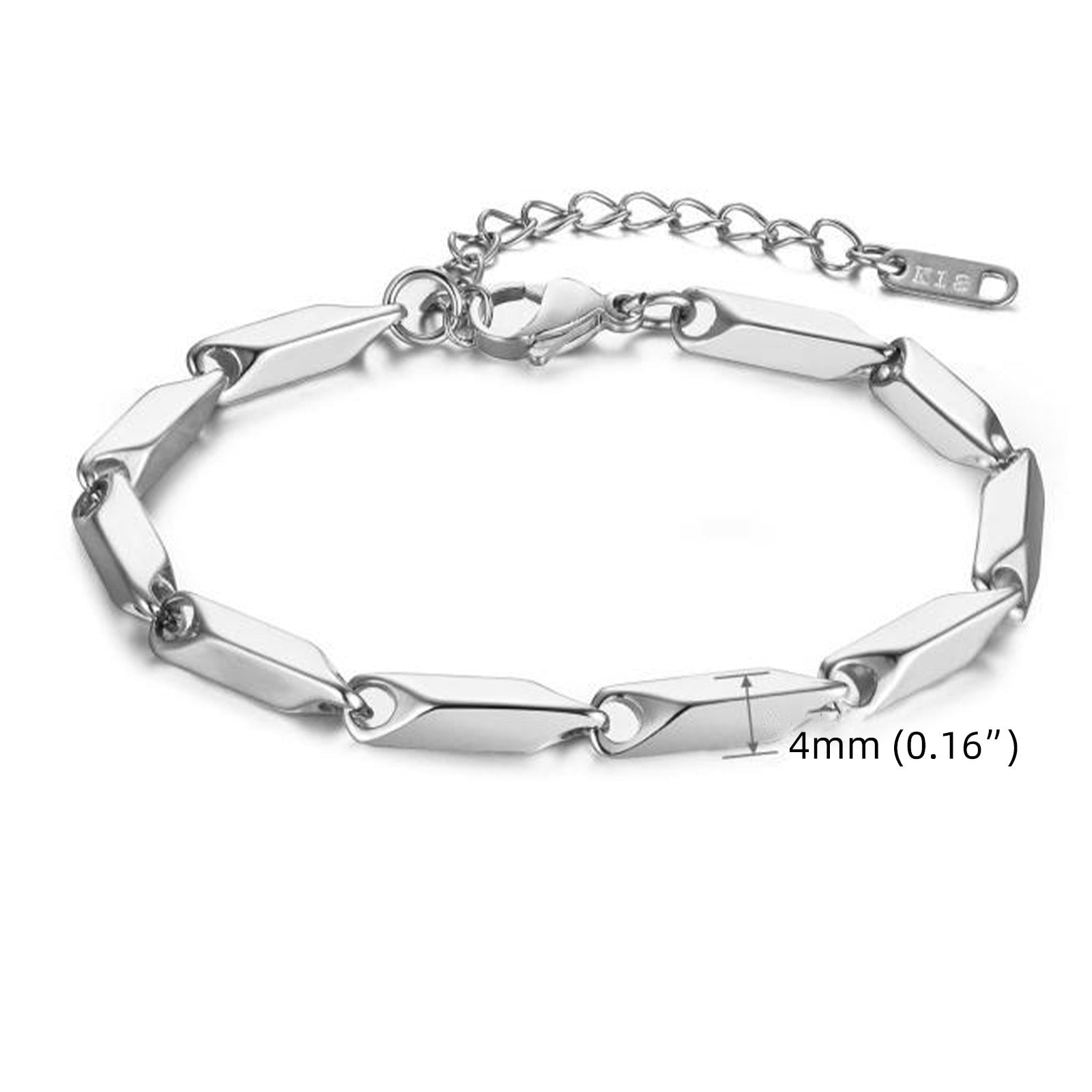 Pulseira De Corrente De Bambu Banhada A Ouro Em Aço Inoxidável
