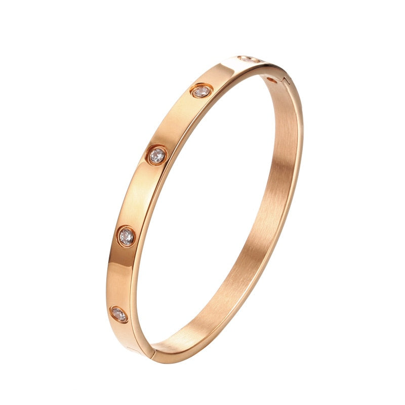 Pulseira De Aço Inoxidável com Zircônia