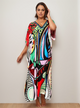 Vestido Estampado Kaftan Expressões Duo Kaftan Britto