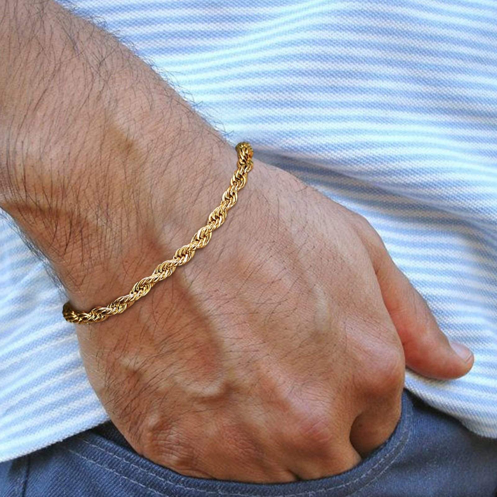 Pulseira Trançada de Aço Inoxidável