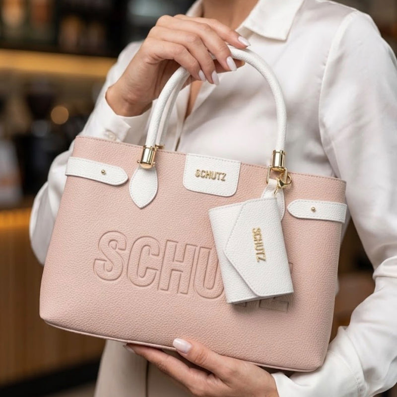 Bolsa Lisie Tote Schutz Couro Rosê com Carteira