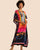 Vestido Estampado Kaftan Expressões Duo Kaftan folhagem preto
