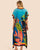 Vestido Estampado Kaftan Expressões Duo Kaftan floral azul
