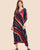 Vestido Estampado Kaftan Expressões Duo Kaftan listras diagonais multicolor