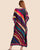 Vestido Estampado Kaftan Expressões Duo Kaftan listras diagonais multicolor