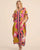 Vestido Estampado Kaftan Expressões Duo Kaftan abstrato mostarda