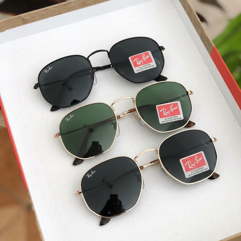Kit 3 Óculos de sol Rayban Hexagonais