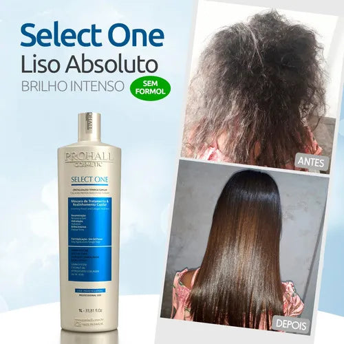 Escova Progressiva Prohall Select One Um Só Passo Anti Frizz 1L