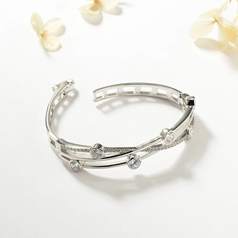 Pulseira Cruzada Com Zircônia
