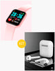 Kit: Relógio Smart Watch Full Pink e Fone de Ouvido Airpods White