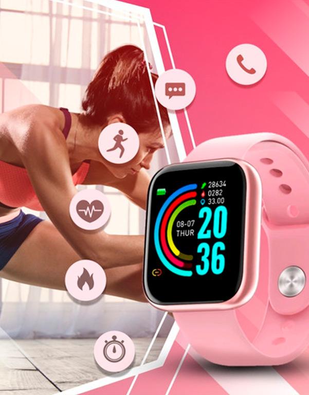Relógio Smart Watch D20 Pink - www.tpmdeofertas.com.br